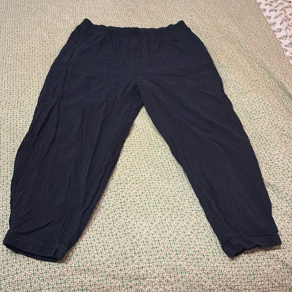 Curator SF Navy linen- blend pants 2X